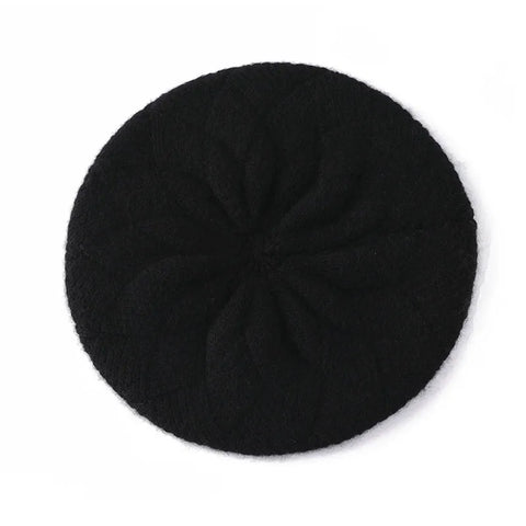 Women 100% Cashmere Beret Hat French Artist Style Soft Knit Cap