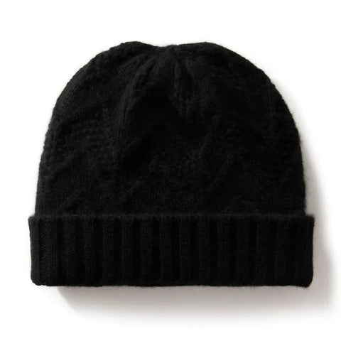 Pure Cashmere Beanie Warm Soft Knitted Unisex Outdoor Ribbed Cuff Hat