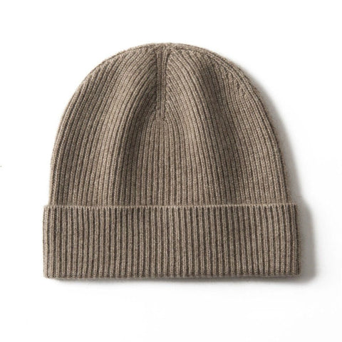 Winter Knitted Beanie Thick Hats Outdoor Cashmere Ribbed Cap Unisex