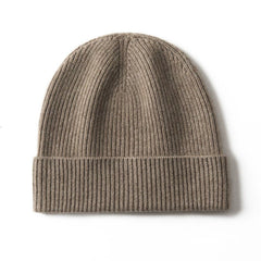 Winter Knitted Beanie Thick Hats Cashmere Ribbed Cap Unisex