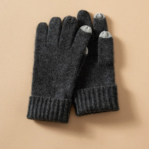 100% Cashmere Touchscreen Gloves Knit Winter Hand Warmers