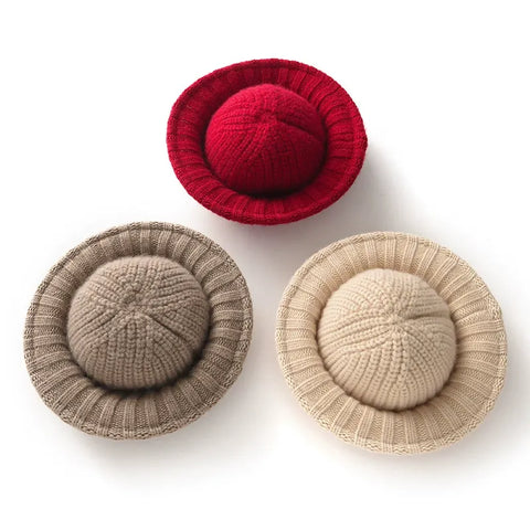 100% Cashmere Ribbed Knit Bucket Hat Fisherman Hat Knit Beanies