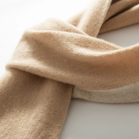 Pure Cashmere Cross-Tie Thick Versatile Scarf with Hidden Loop Design
