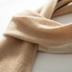 Pure Cashmere Cross-Tie Thick Versatile Scarf with Loop Design