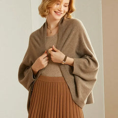 Ladies Elegant Pure Cashmere Knitted Shawl Scarf Loose Shawl Wrap