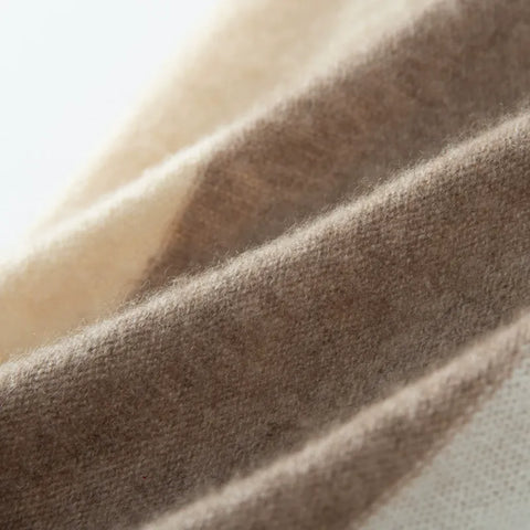 Winter Colorblock Pure Cashmere Infinity Scarf Neck Warmer Scarf Unisex