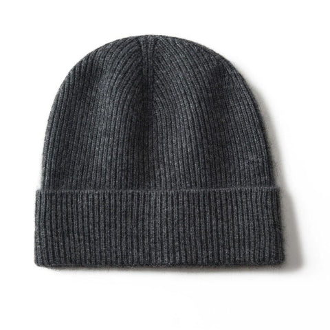 Winter Knitted Beanie Thick Hats Outdoor Cashmere Ribbed Cap Unisex