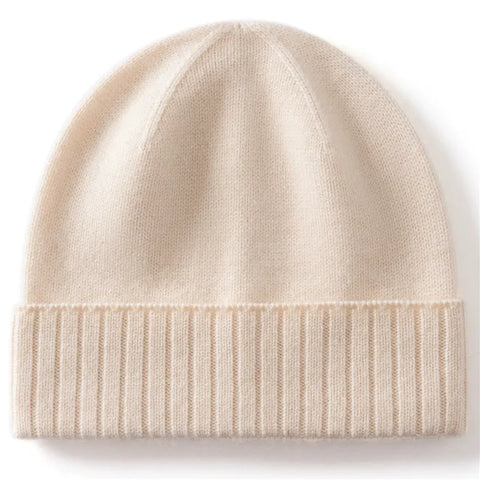 Classic Soft Winter Ribbed Cashmere Stretchy Knit Warm Beanie Hat
