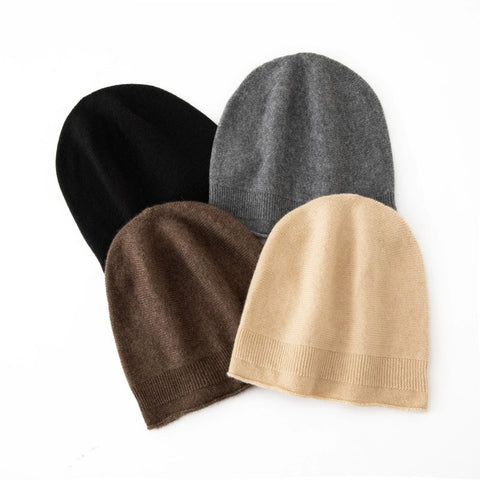 Classic Soft Knit Winter Skull Cap 100% Cashmere Beanie Hat