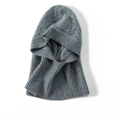 100% Cashmere Hood Loop  Warm Knitted  Hat Scarves Neck Warmer
