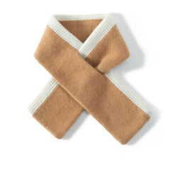 Soft Contrast Edge Wrap 100% Cashmere Two-Tone Scarf for Kids