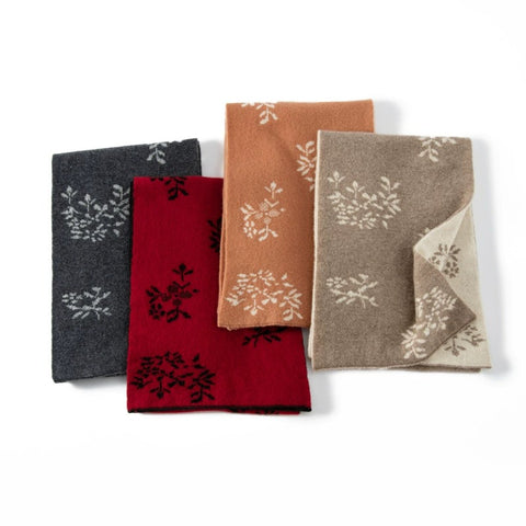 Reversible Snowflake Pattern 100% Pure Cashmere Snowfall Scarf Shawls