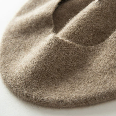 Soft French Style Winter Cap 100% Cashmere Beret Hat for Women