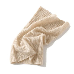 Knitted 100% Cashmere Neck Warmer Soft Hollow Ribbed Snood