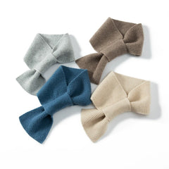 Knitted Cross Neck Protection Warm Small Cashmere Bow Scarf
