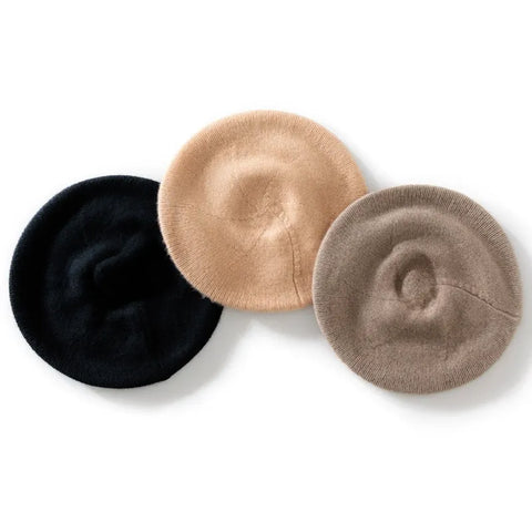 Women Cashmere Beanie Berets Hats Soft Warm French Winter Knit Caps