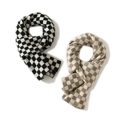 100% de cachemir bufanda a cuadros Winter Warm Square Grid Wrap