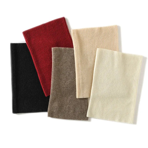 Unisex Ribbed Cashmere Gaiter Winter Outdoor Knitted Snood Neck Warmer