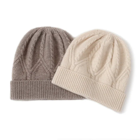 Cashmere Winter Thickened  Women's Outdoor Ski Windproof Warm Knit Hat