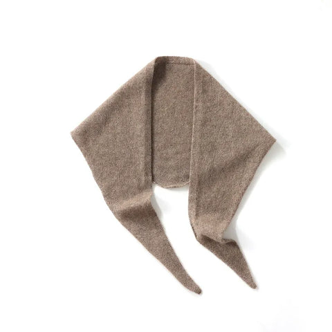 Pure Cashmere Triangle Scarf Neckerchief Knitted Shoulder Warm Wrap