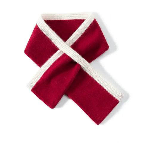 Borde de contraste suave Winter Wrap 100% Cashmere Buff de dos tonos para niños