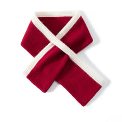 Soft Contrast Edge Wrap 100% Cashmere Two-Tone Scarf for Kids
