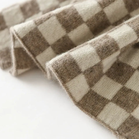 100% de cachemir bufanda a cuadros Winter Warm Square Grid Wrap