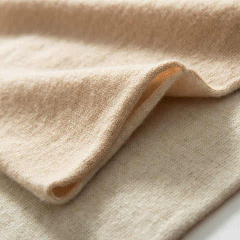 Pure Cashmere Cross-Tie Thick Versatile Scarf with Hidden Loop Design