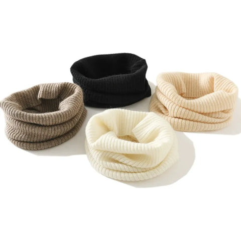 Unisex Ribbed Cashmere Gaiter Winter Outdoor Knitted Snood Neck Warmer