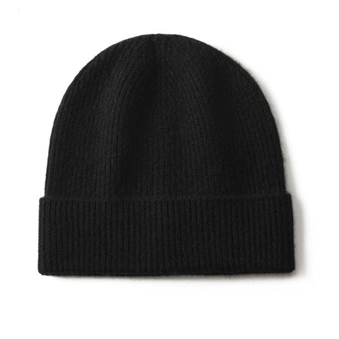 Winter Knitted Beanie Thick Hats Outdoor Cashmere Ribbed Cap Unisex