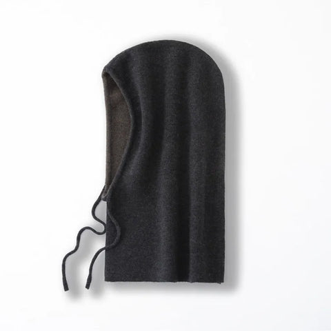 Cashmere Knitted Ski Hat Windproof 100% Cashmere Hood Drawstring Snood