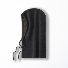 Knitted Ski Hat Windproof 100% Cashmere Hood Drawstring Snood