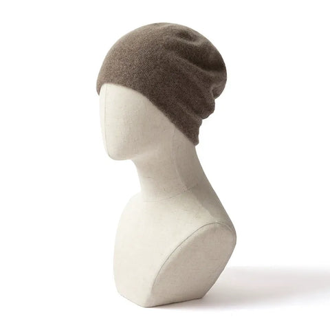 Women 100% Pure Cashmere Beanies Solid Casual Basic Soft Caps Hat