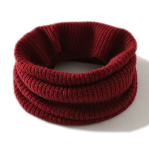 Unisex Ribbed Cashmere Gaiter Winter Outdoor Knitted Snood Neck Warmer
