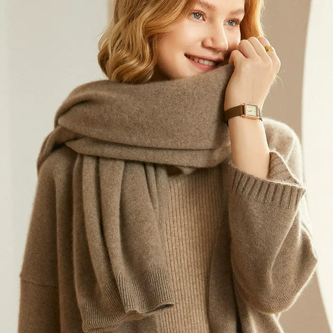 Damas Elegantes Pure Cashmere Skwly Bufla Bufla suelta Wrap