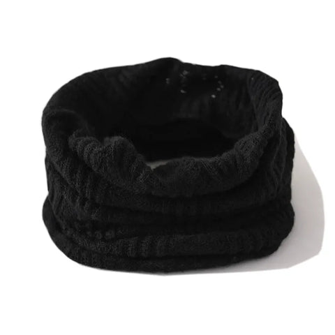 Knitted 100% Cashmere Neck Warmer Soft Hollow Ribbed Winter Snood