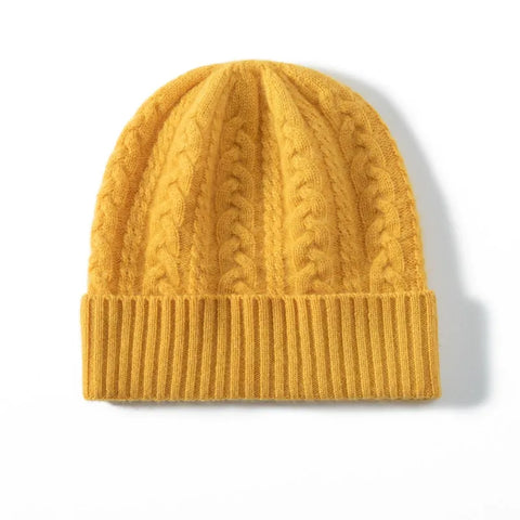 Kids’ 100% Cashmere Cable Warm Winter Hat Unisex Knitted Beanie