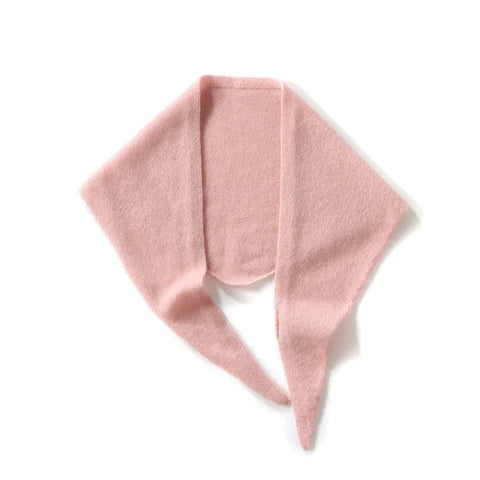 Pure Cashmere Triangle Scarf Neckerchief Knitted Shoulder Warm Wrap