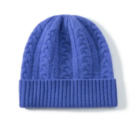 Kids’ 100% Cashmere Cable Warm Winter Hat Unisex Knitted Beanie