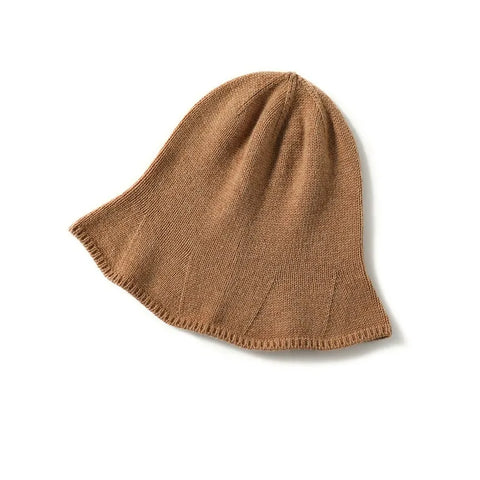 Winter Warm Knitted Bucket Hat 100% Cashmere Fisherman Hat for Women