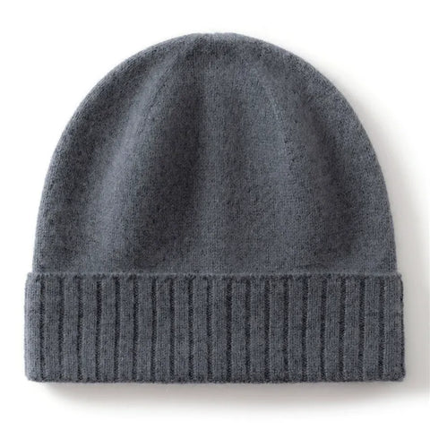 Classic Soft Winter Ribbed Cashmere Stretchy Knit Warm Beanie Hat
