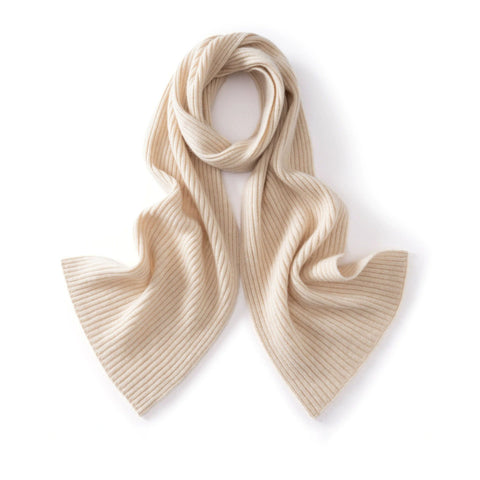Ribbed Pure Cashmere Scarf Soft Winter Wrap Warm Capes Outdoor Scarves