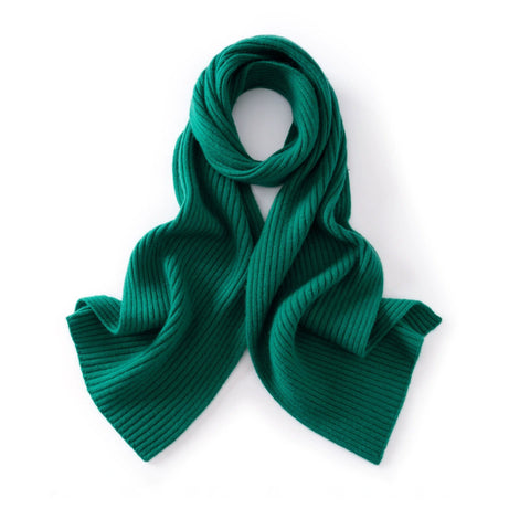 Ribbed Pure Cashmere Scarf Soft Winter Wrap Warm Capes Outdoor Scarves