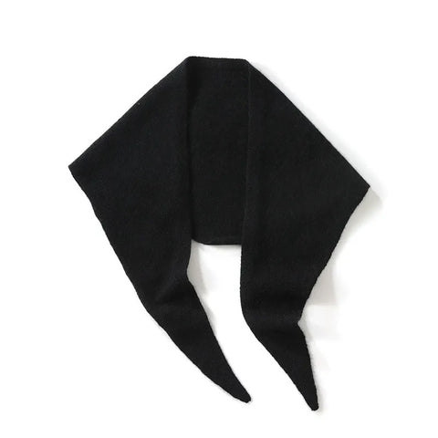 Pure Cashmere Triangle Scarf Neckerchief Knitted Shoulder Warm Wrap