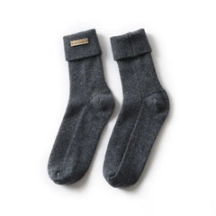 100% Cashmere Winter Mid-Calf Knitted Lounge Soft Crew Sock