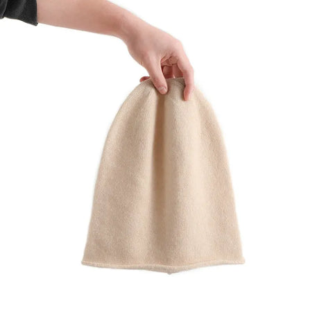 Pure Cashmere Slouchy Soft Warm Knitted Cashmere Beanie Hat Skull Cap