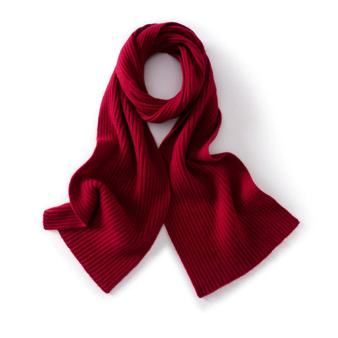 Ribbed Pure Cashmere Scarf Soft Winter Wrap Warm Capes Outdoor Scarves