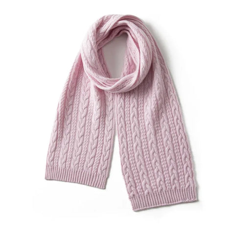 Classic Women’s Cable Knit 100% Pure Cashmere Soft Scarves