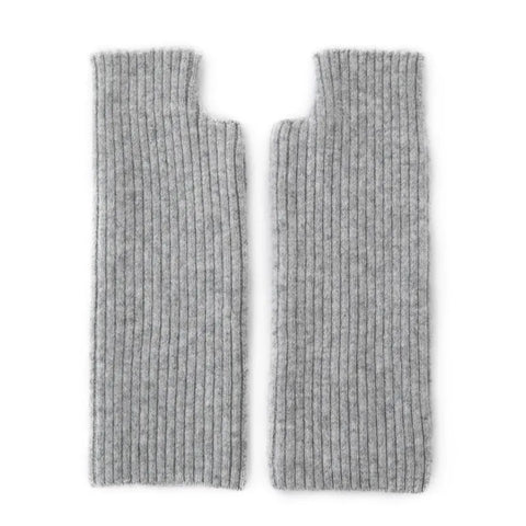 Winter 100% Pure Ribbed Cashmere Fingerless Gloves Arm Warmer