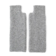 Winter 100% Pure Ribbed Cashmere Fingerless Gloves Arm Warmer